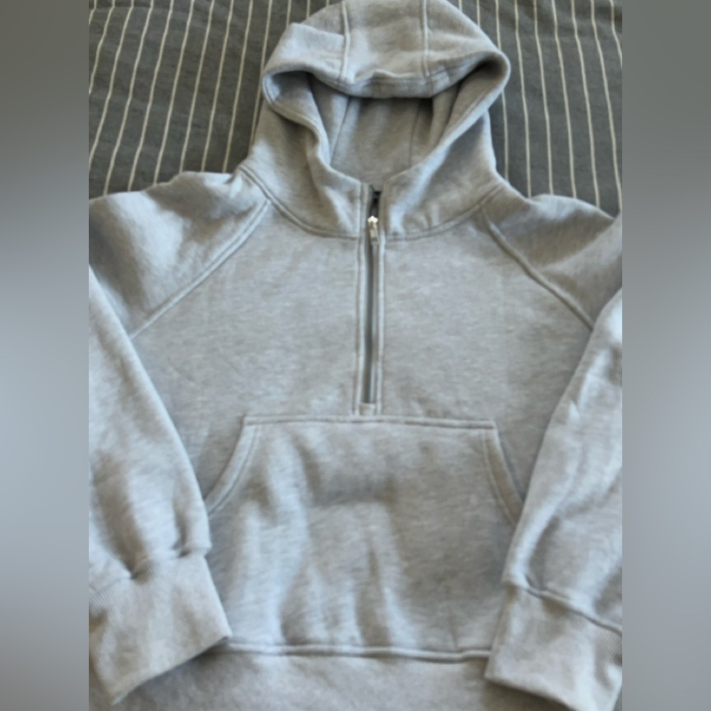 Women's Gray Half-Zip Hoodie